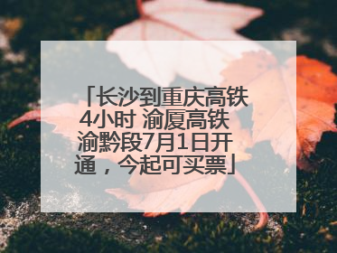 长沙到重庆高铁4小时 渝厦高铁渝黔段7月1日开通，今起可买票